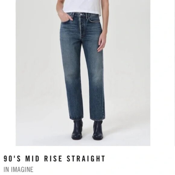 Agolde 90s Jean Imagine Mid Rise Straight B45  Women's Sz 23 - Picture 4 of 15